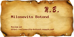 Milosevits Botond névjegykártya