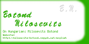 botond milosevits business card
